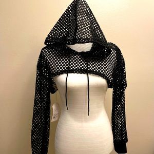 Net crop top Hoody